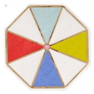 “BEACH UMBRELLA” SET of 5 packs (20ea pack=100 total) 5” Bev Napkins - NWT